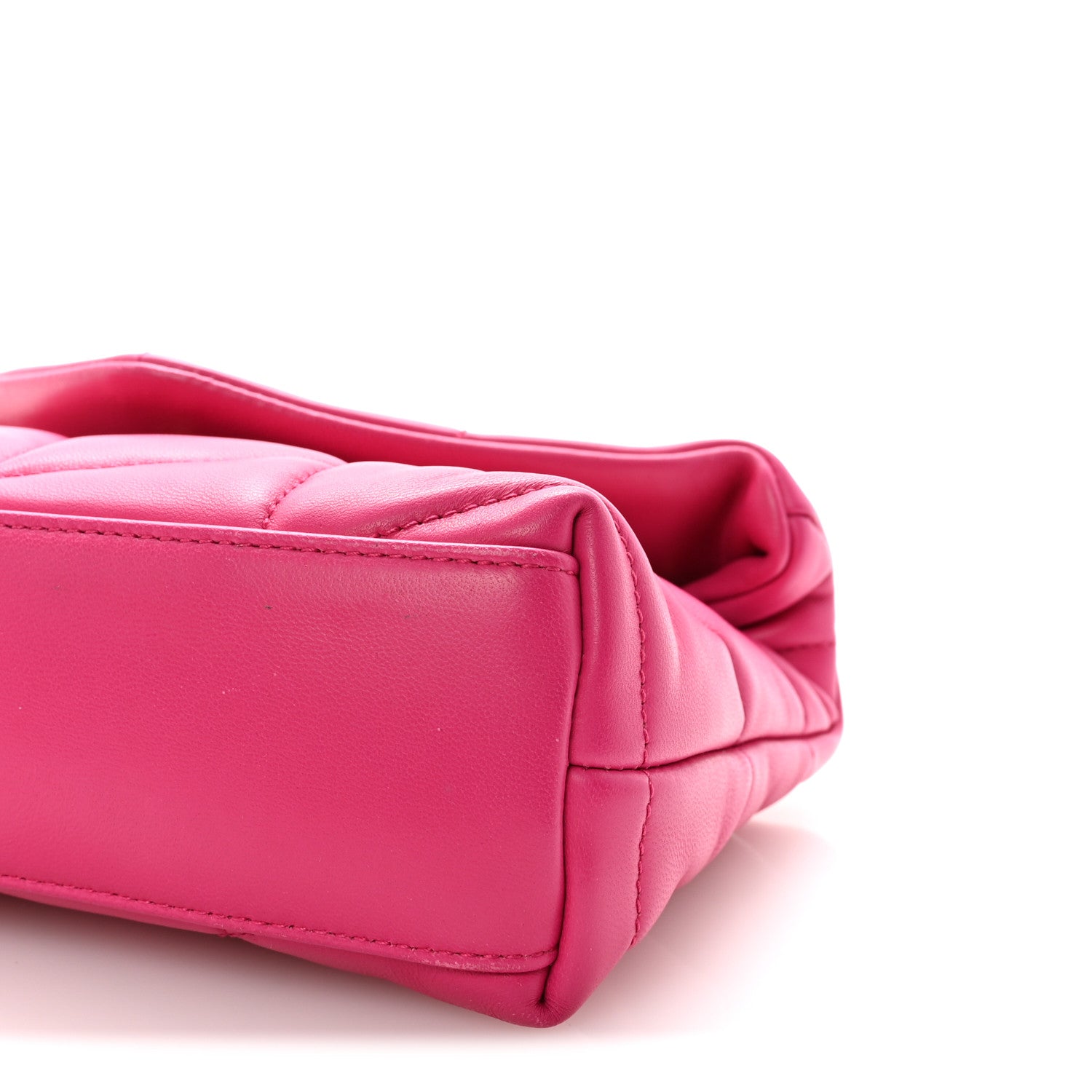 Saint Laurent Lambskin Quilted Toy Loulou Puffer Monogram Chain Satchel Bubblegum 9 of 10