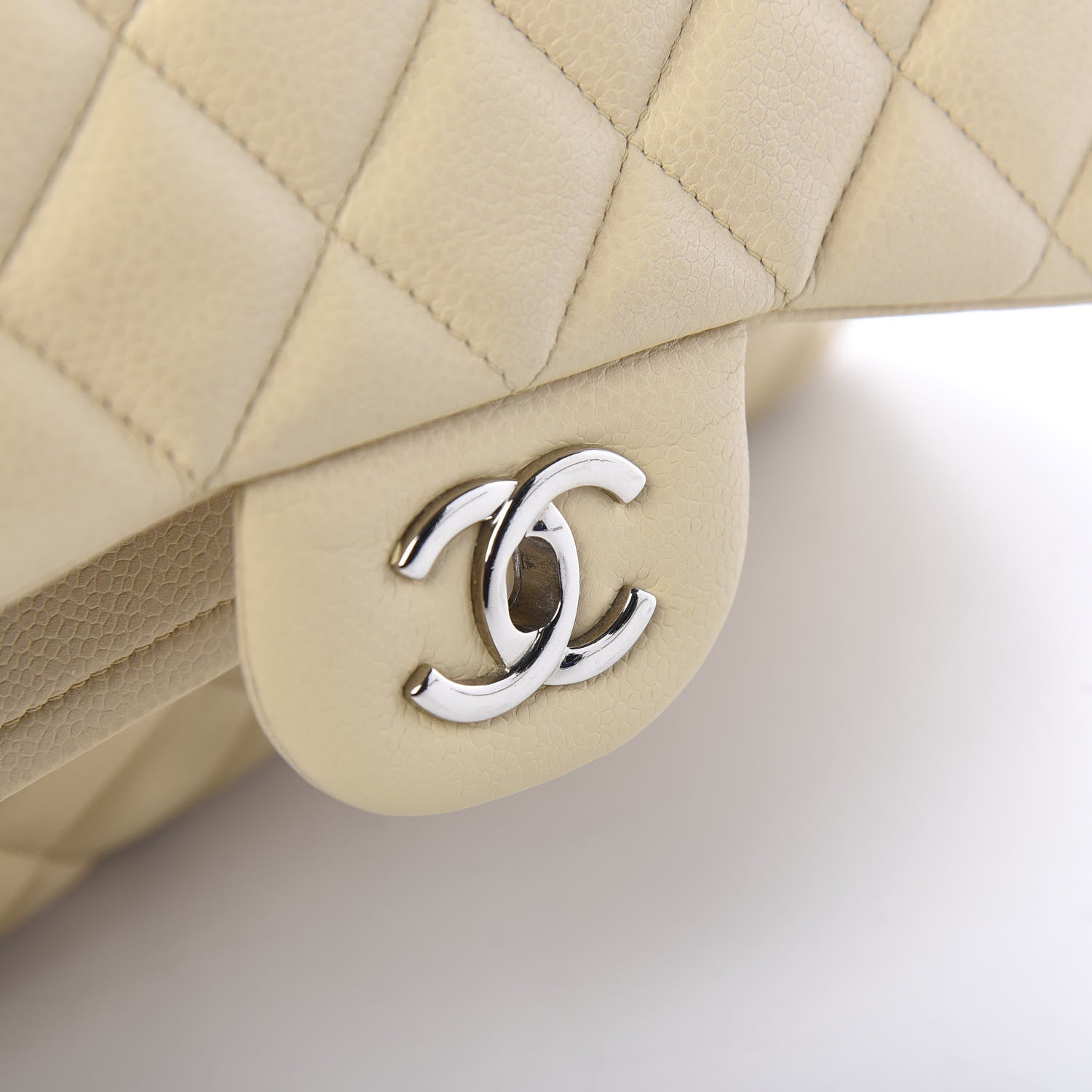 Chanel Caviar Quilted Jumbo Double Flap Beige Clair 17 of 18