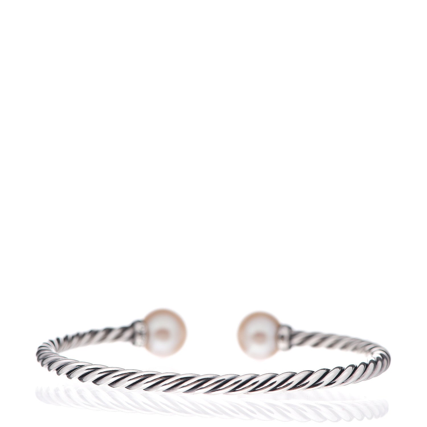 David Yurman Sterling Silver Diamond Pearl 9mm Solari Bracelet 2 of 4
