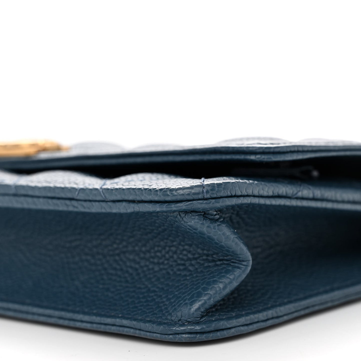 Caviar Quilted Boy Wallet On Chain WOC Dark Blue