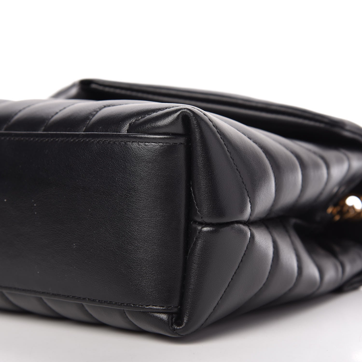 Saint Laurent Calfskin Y Quilted Monogram Small Loulou Chain Satchel Black 7 of 11