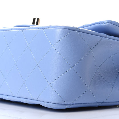 Chanel Lambskin Quilted Mini Rectangular Flap Light Blue 9 of 10