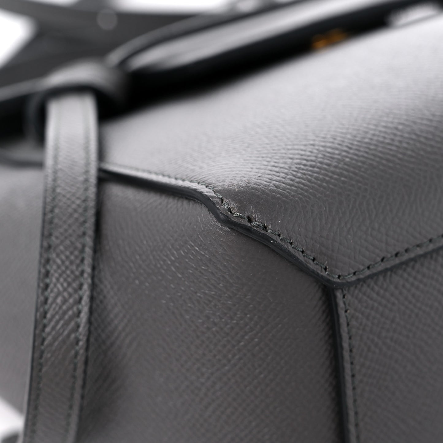 Grained Calfskin Nano Belt Bag Grey