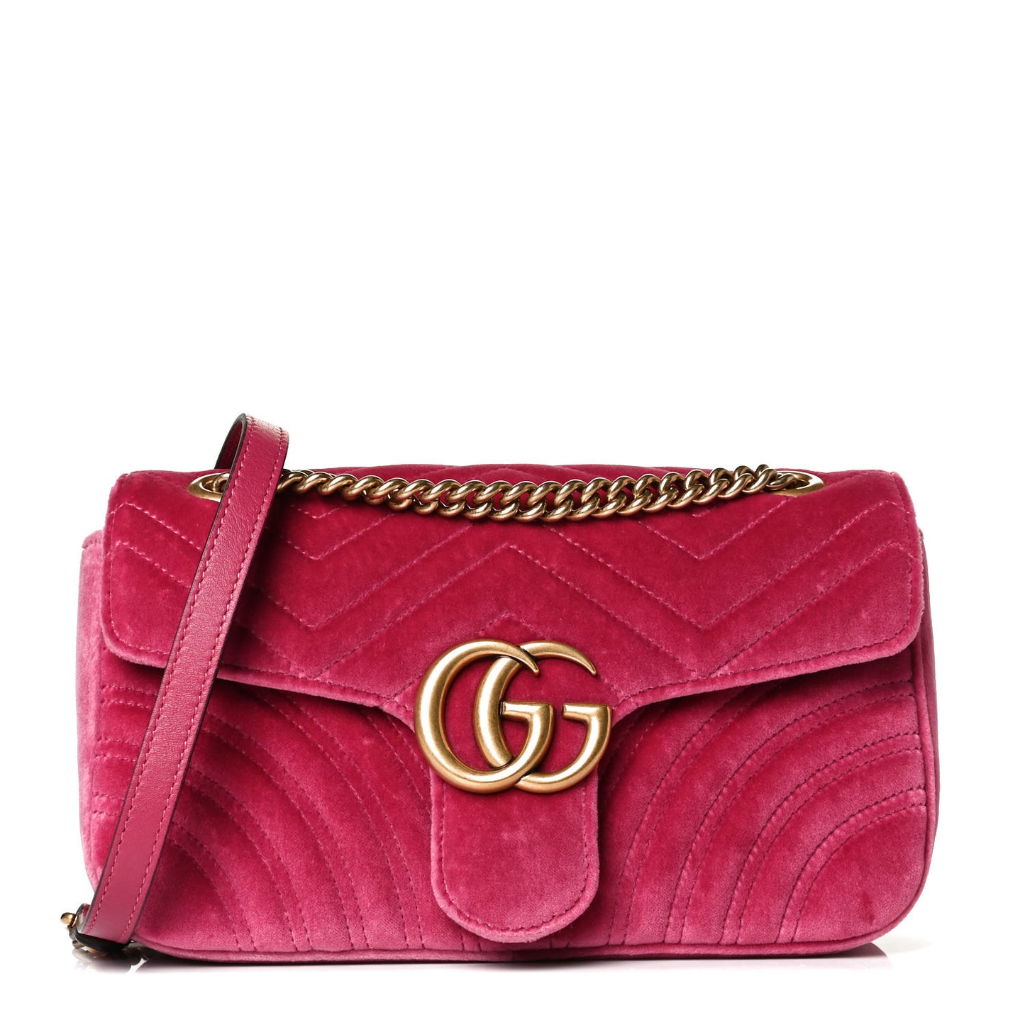 Velvet Matelasse Small GG Marmont Shoulder Bag Light Raspberry Rose