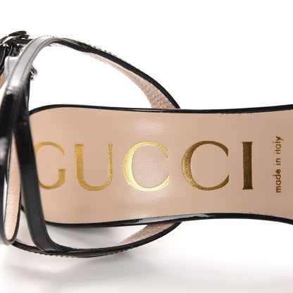 Gucci Vernice Crystal Sandals 38 Black 8 of 9