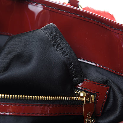 Valentino Garavani Silk Patent Rosier Tote Red 5 of 9