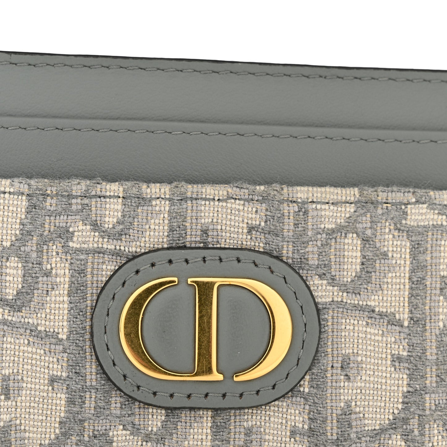 Oblique Calfskin 30 Montaigne Freesia Card Holder Grey