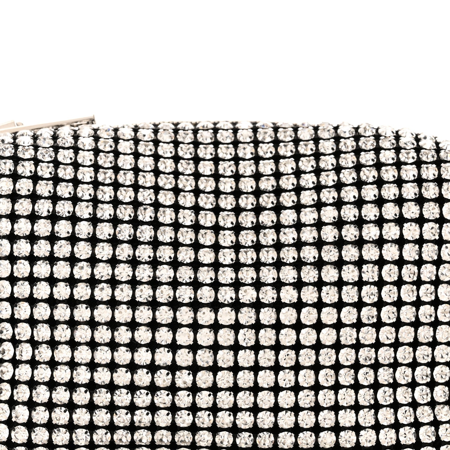 Alexander Wang Mesh Crystal Rhinestone Mini Heiress Pouch Black Silver 8 of 11