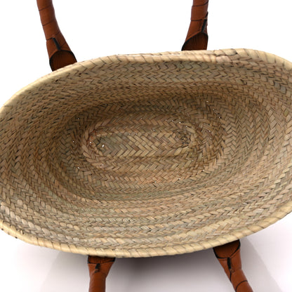 Chloe Raffia Small Grain Calfskin Medium Marcie Basket Tan 5 of 9