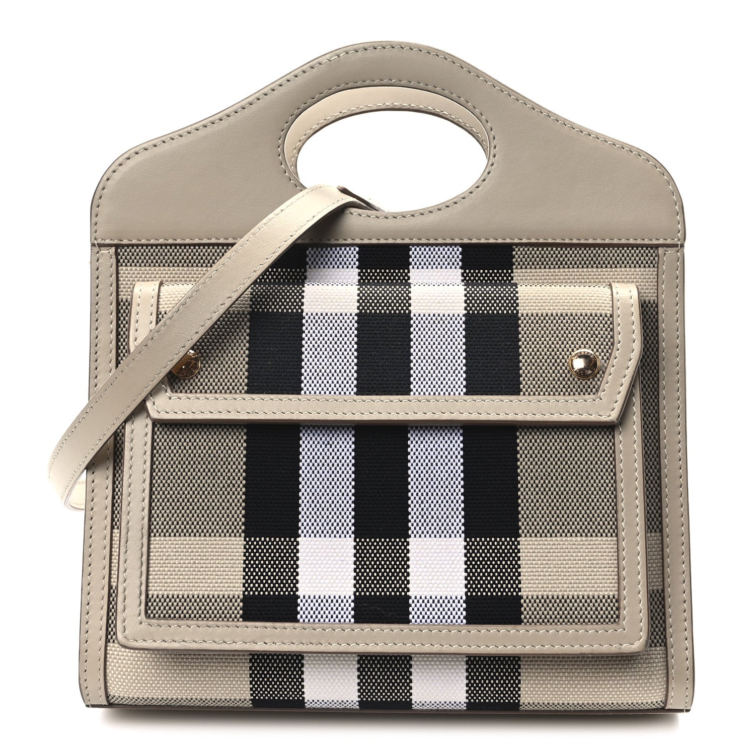 Burberry Smooth Calfskin Archive Canvas Check Mini Pocket Bag Dusty Sand 1 of 10
