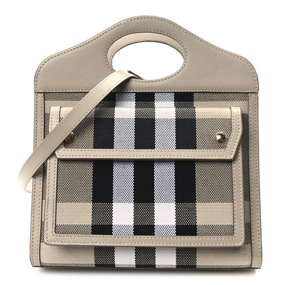Burberry Smooth Calfskin Archive Canvas Check Mini Pocket Bag Dusty Sand 1 of 10