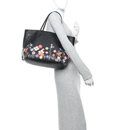 Louis Vuitton LV X TM Empreinte Flowers Neverfull MM Black 2 of 11
