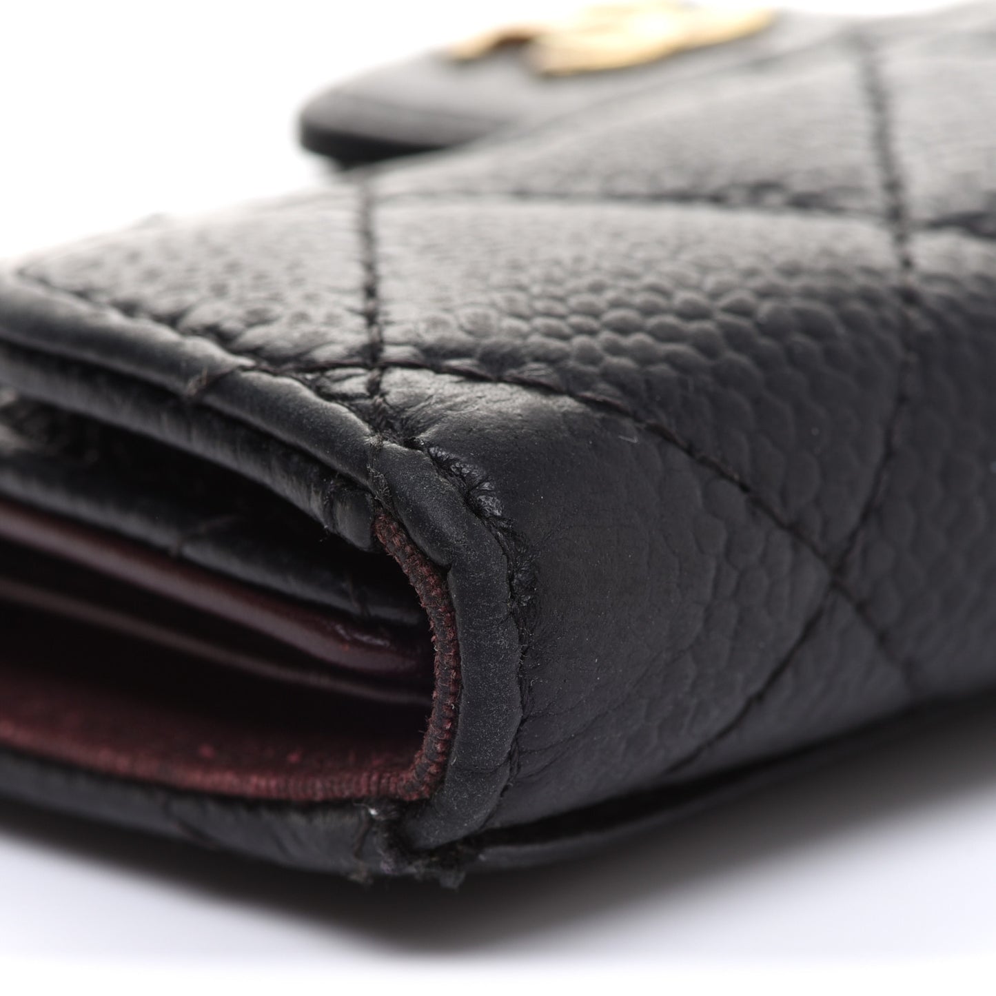 Caviar Quilted 6 Key Holder Black