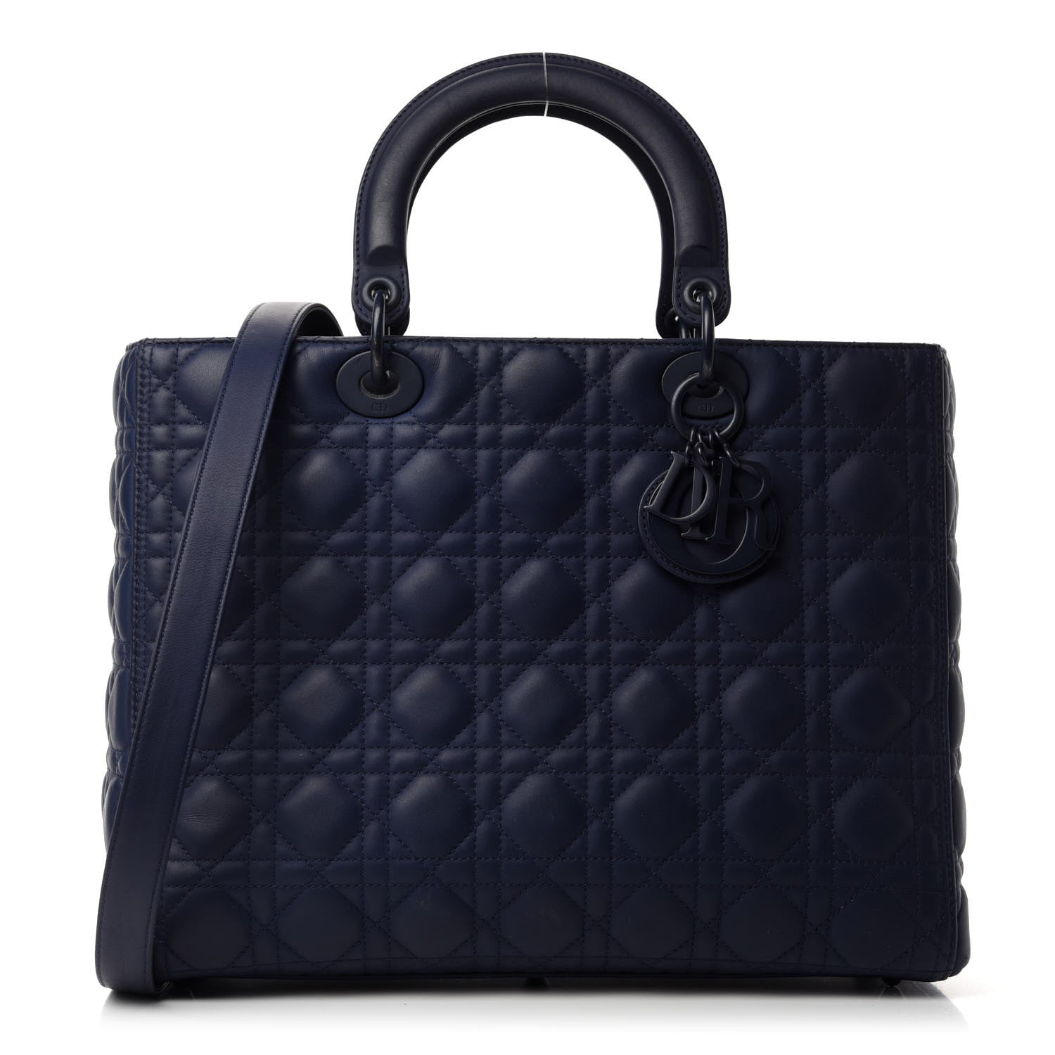 Christian Dior Ultra Matte Calfskin Cannage Large Lady Dior Blue 1 of 11