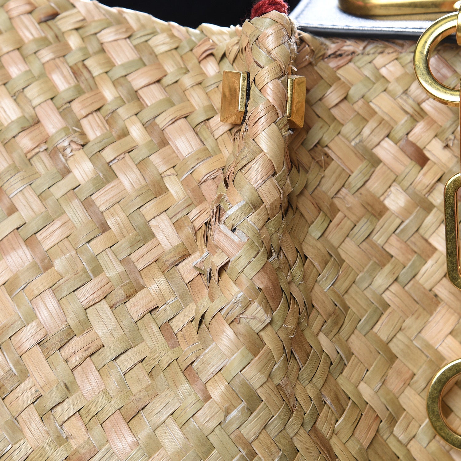 Valentino Garavani Raffia Medium Vlogo Escape Shopper Natural Black Rouge 10 of 22