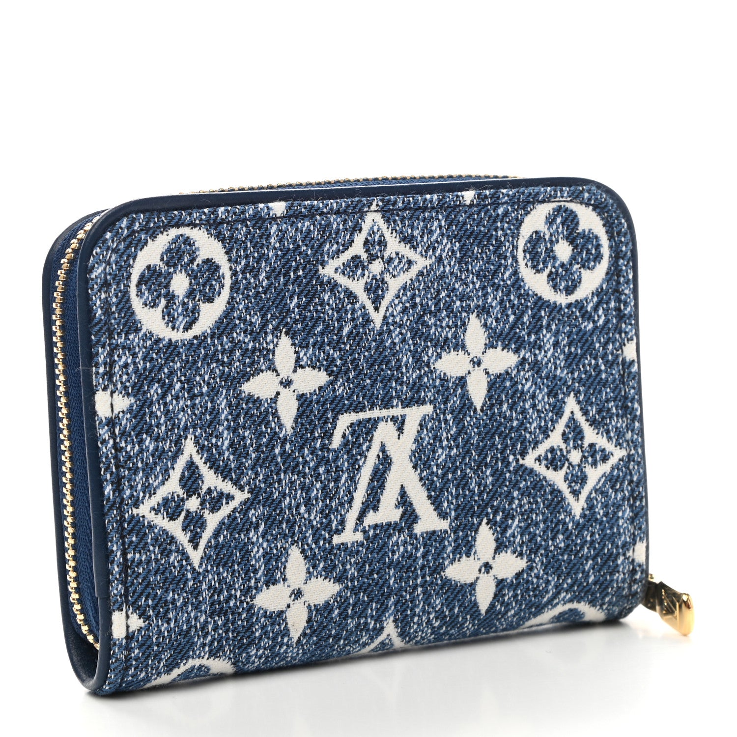 Louis Vuitton Denim Monogram Jacquard Zippy Coin Purse Bleu 3 of 7