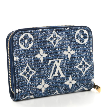 Louis Vuitton Denim Monogram Jacquard Zippy Coin Purse Bleu 3 of 7