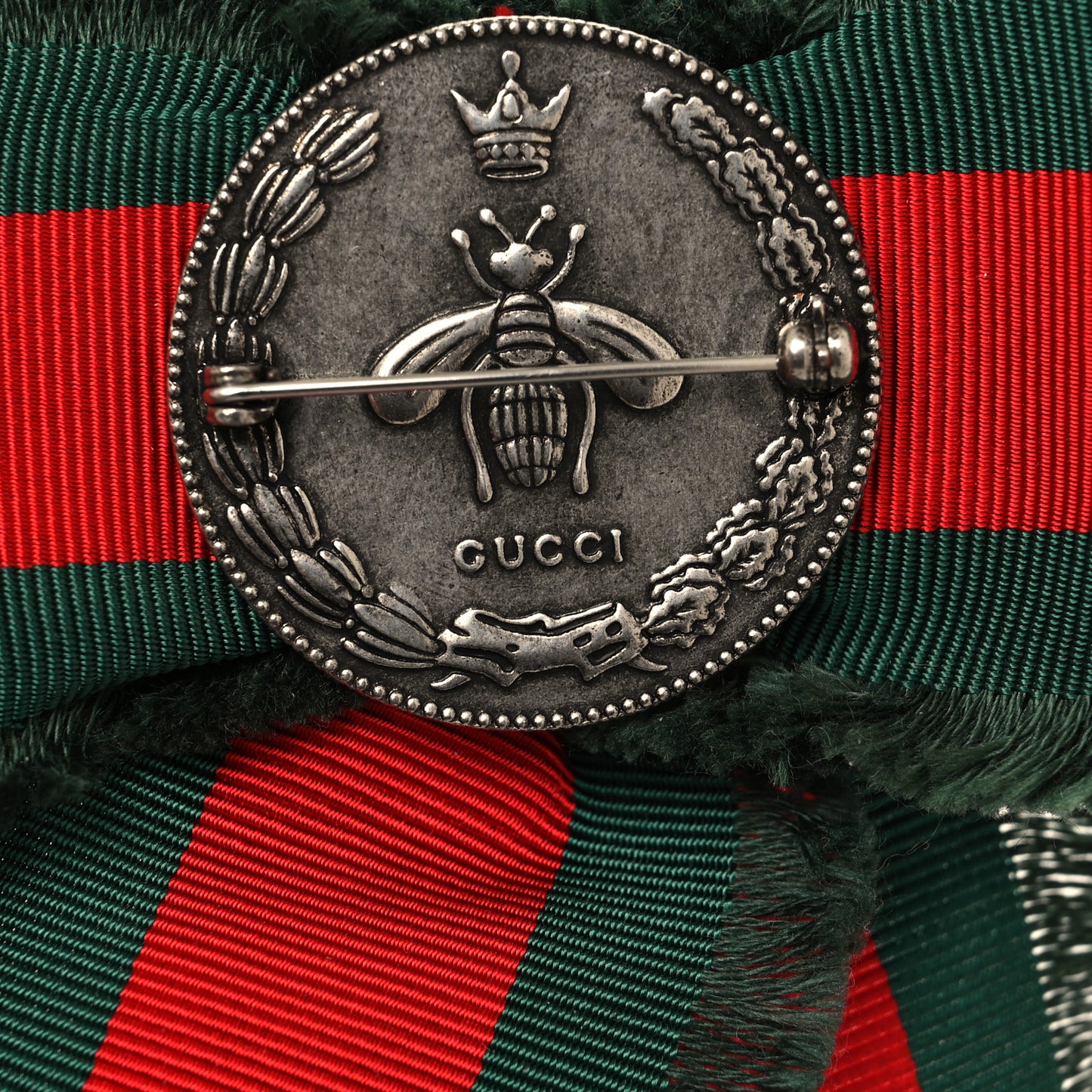 Grosgrain Web Pearl Crystal Bow Brooch