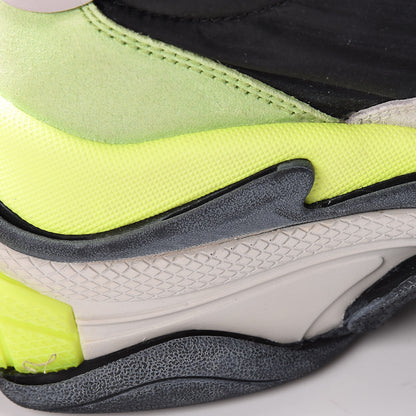 Balenciaga Nylon Suede Mens Triple S 2.0 Sneakers 42 Gris Black Jaune Fluo 12 of 12