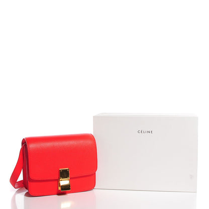 Celine Goatskin Small Classic Box Flap Bag Alizarin 10 of 10