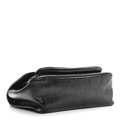 Saint Laurent Crinkled Calfskin Matelasse Monogram Baby Niki Chain Satchel Black 4 of 11