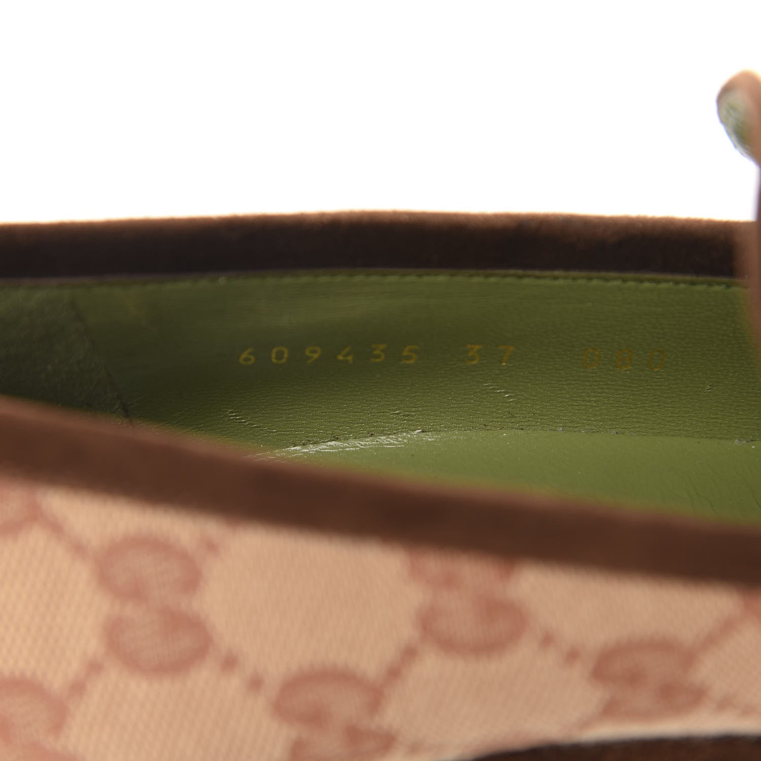 Gucci GG Monogram Suede Houdan Mid Heel Platform Loafers 37 Beige Ruggine Maroon 9 of 10