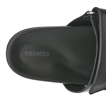 Hermes Calfskin Womens Chypre Sandals 39 Black 8 of 15