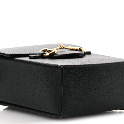 Gucci Dollar Calfskin Vertical Horsebit 1955 Crossbody Bag Black 9 of 11