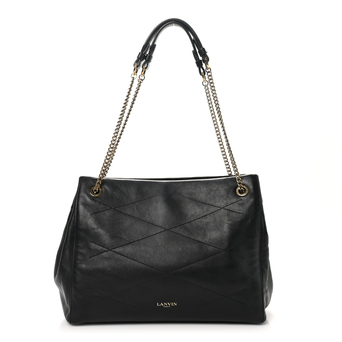 Lambskin Quilted Medium Sugar Shoulder Bag Black