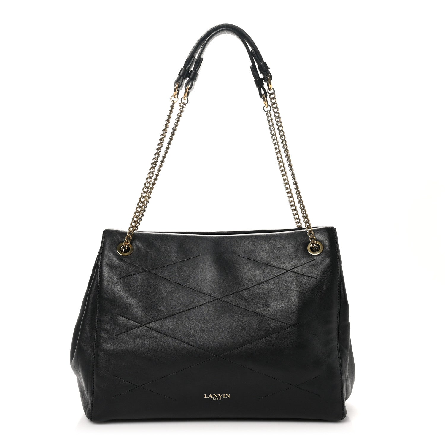 Lanvin Lambskin Quilted Medium Sugar Shoulder Bag Black 1 of 9