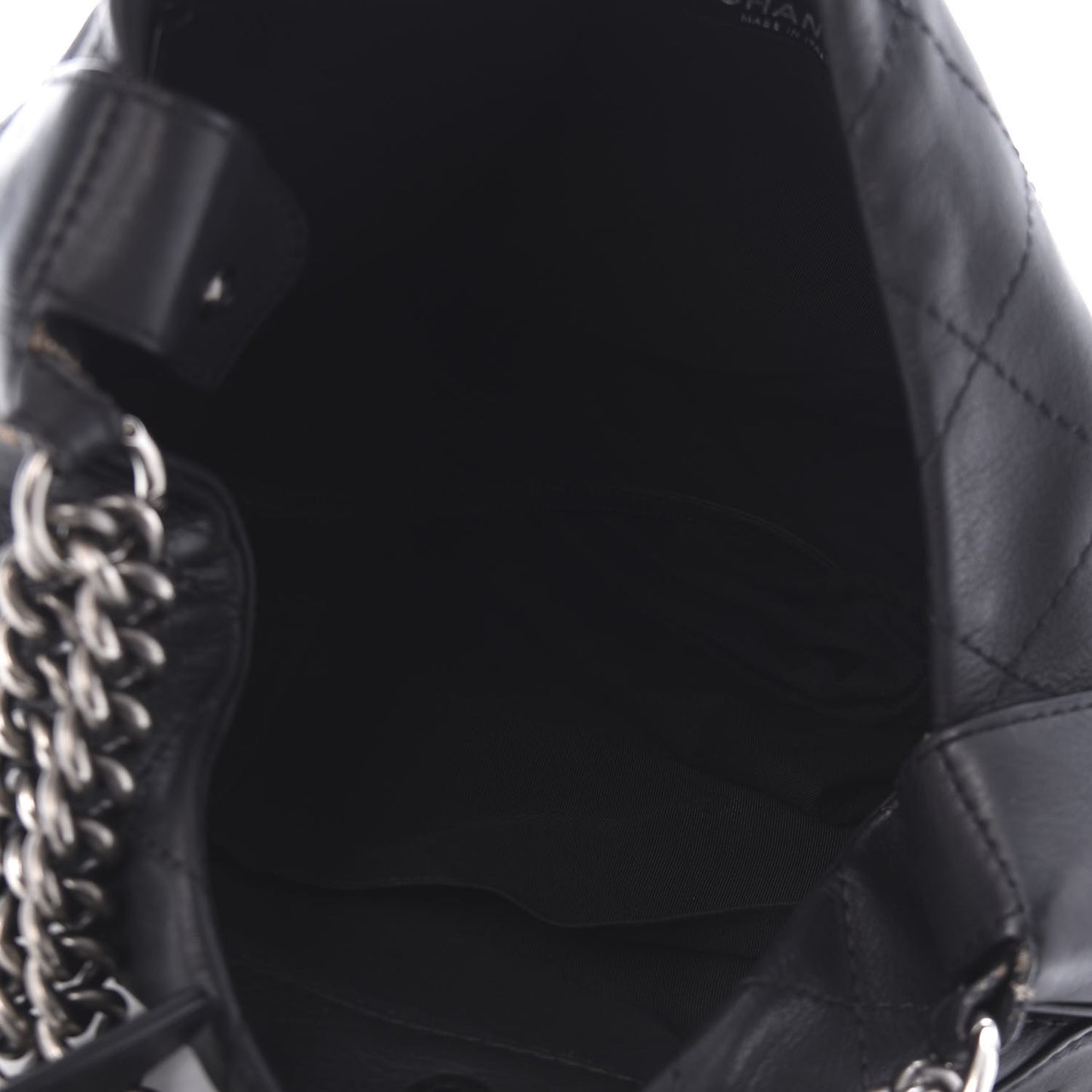 Calfskin Stitched Double Zip Hobo Black
