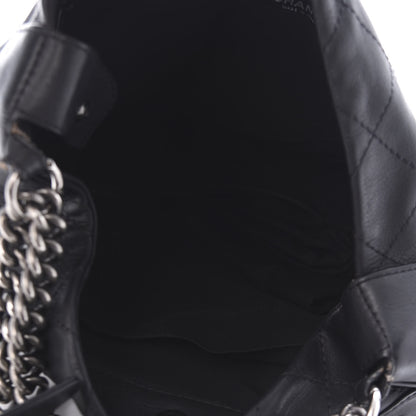 Chanel Calfskin Stitched Double Zip Hobo Black 5 of 12