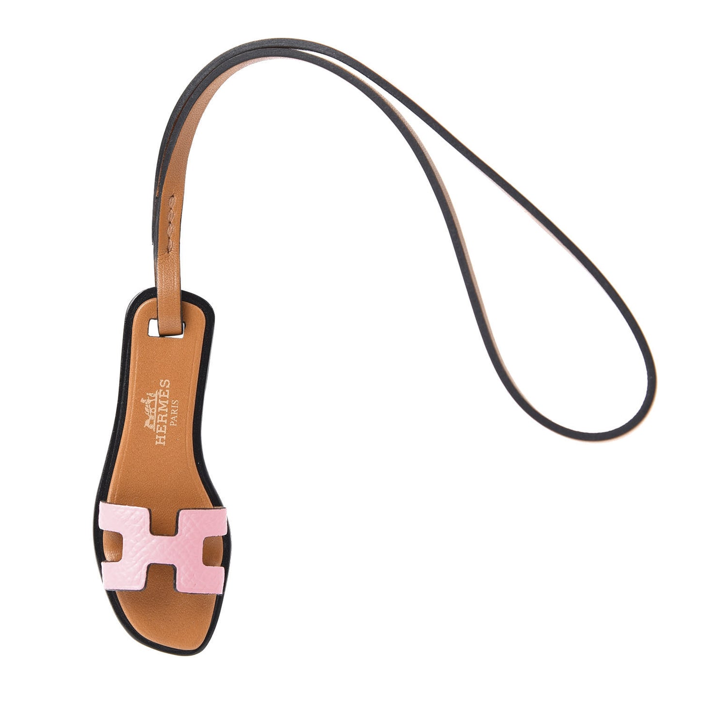 Epsom Butler Calfskin Hunter Oran Nano Bag Charm Rose Confetti Sable
