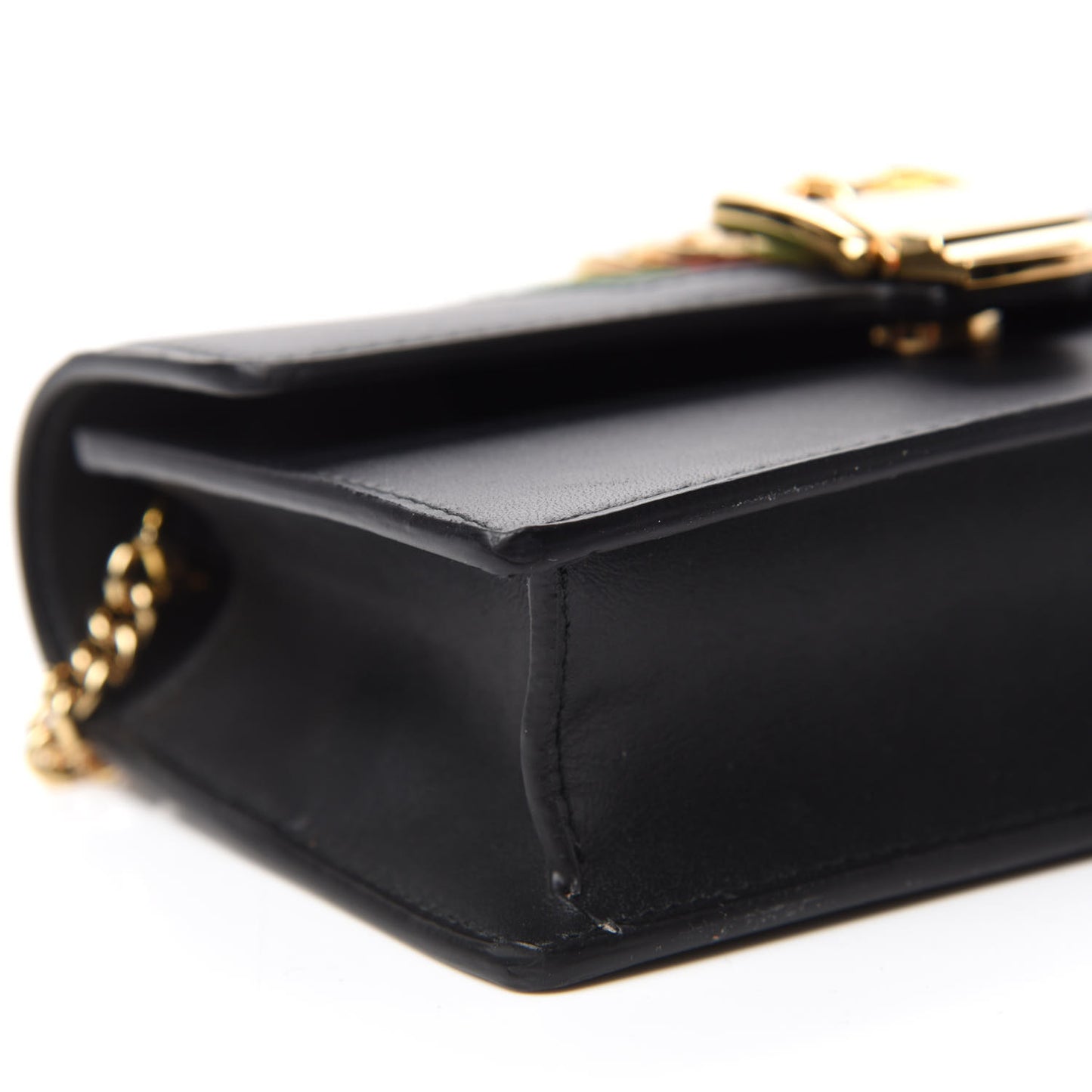 Calfskin Super Mini Sylvie Chain Shoulder Bag Black