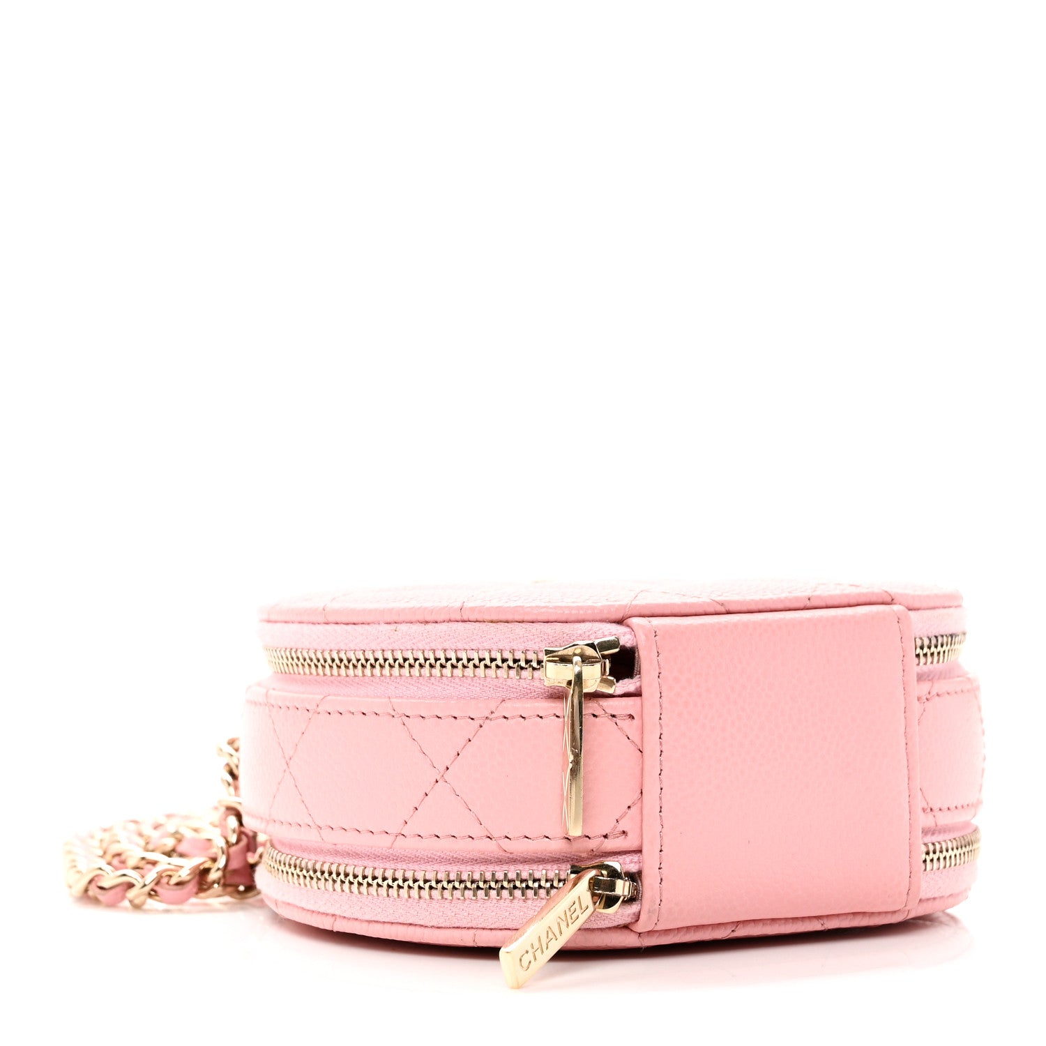Chanel Caviar Quilted Round Handle With Care Vanity With Chain Pink 4 of 12
