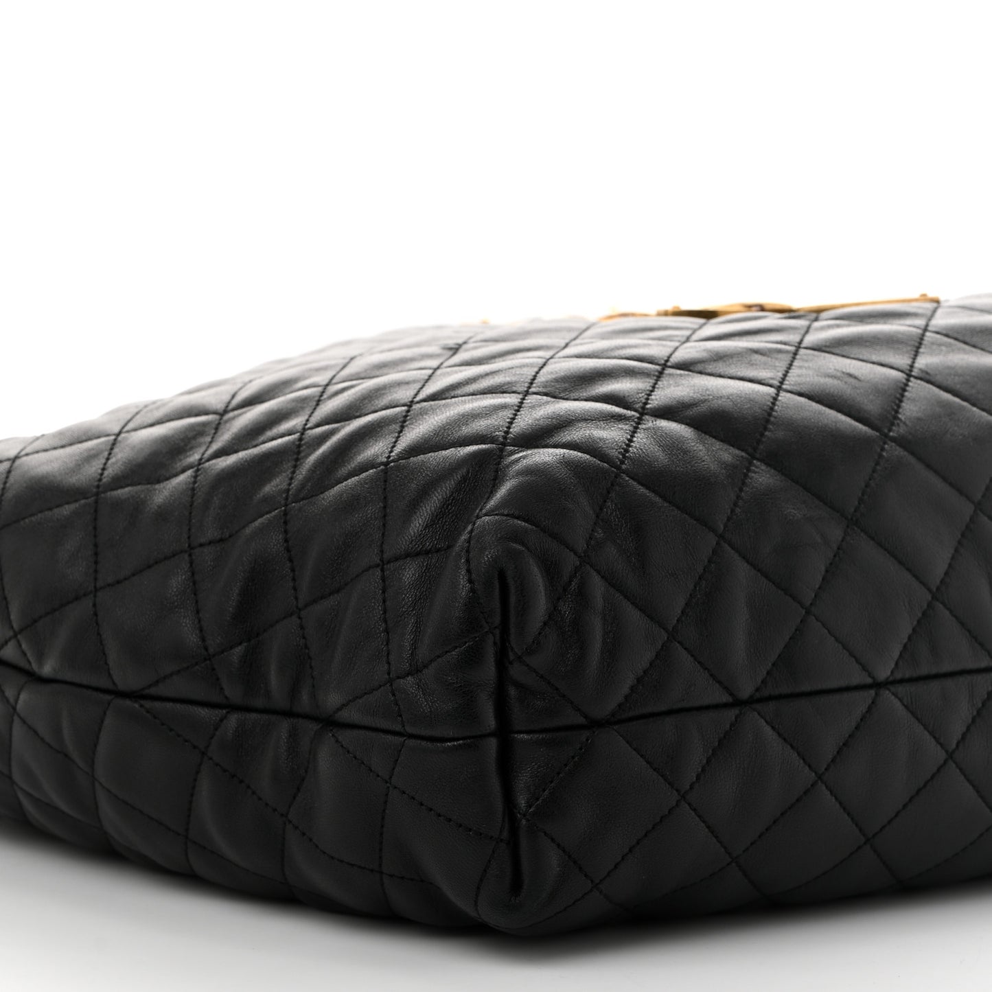 Lambskin Quilted Maxi Icare Shopping Tote Black
