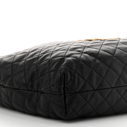 Saint Laurent Lambskin Quilted Maxi Icare Shopping Tote Black 10 of 12