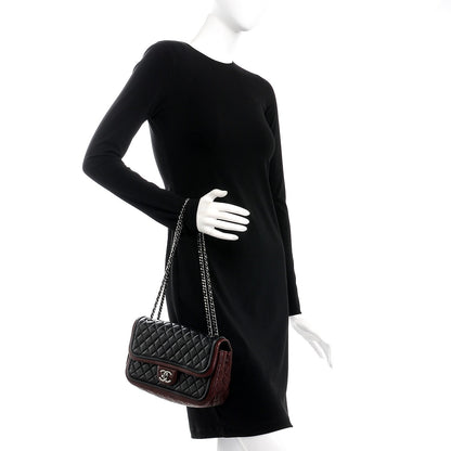 Chanel Lambskin Classic Twist Flap Black Burgundy 3 of 7