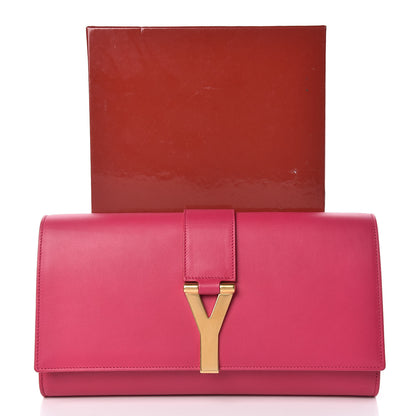 Saint Laurent Calfskin Classic Y Ligne Clutch Fuchsia 11 of 11