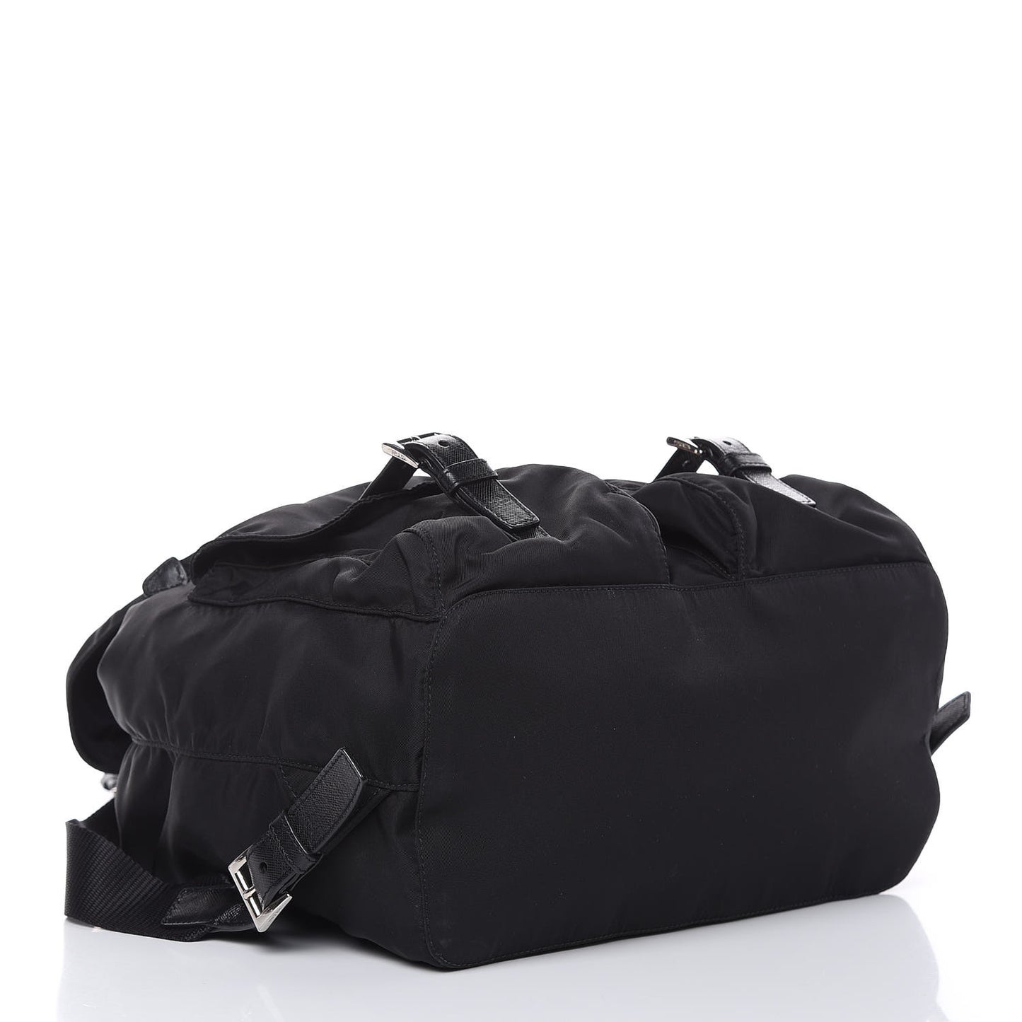 Nylon Vela Saffiano Backpack Black