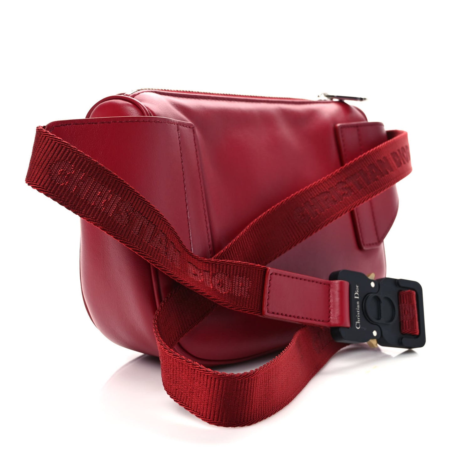 Galaxy Calfskin Oblique World Tour Saddle Belt Bag Red