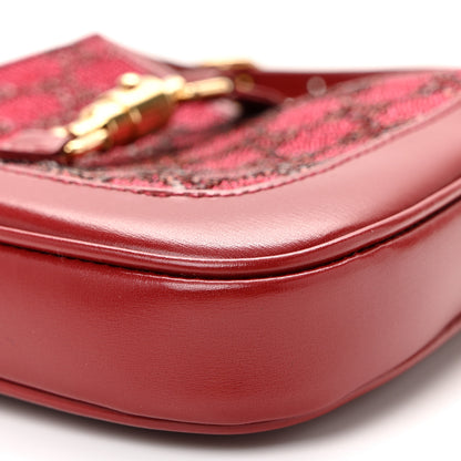 Gucci Calfskin Beaded Embroidery GG Monogram Mini Jackie 1961 Cherry Red 10 of 10