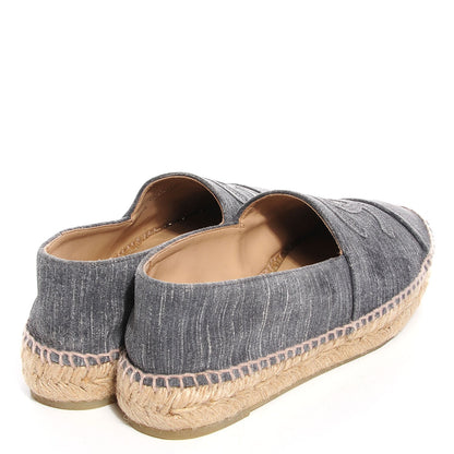 Chanel Striated Suede Espadrilles Dark Grey 37 12 of 16