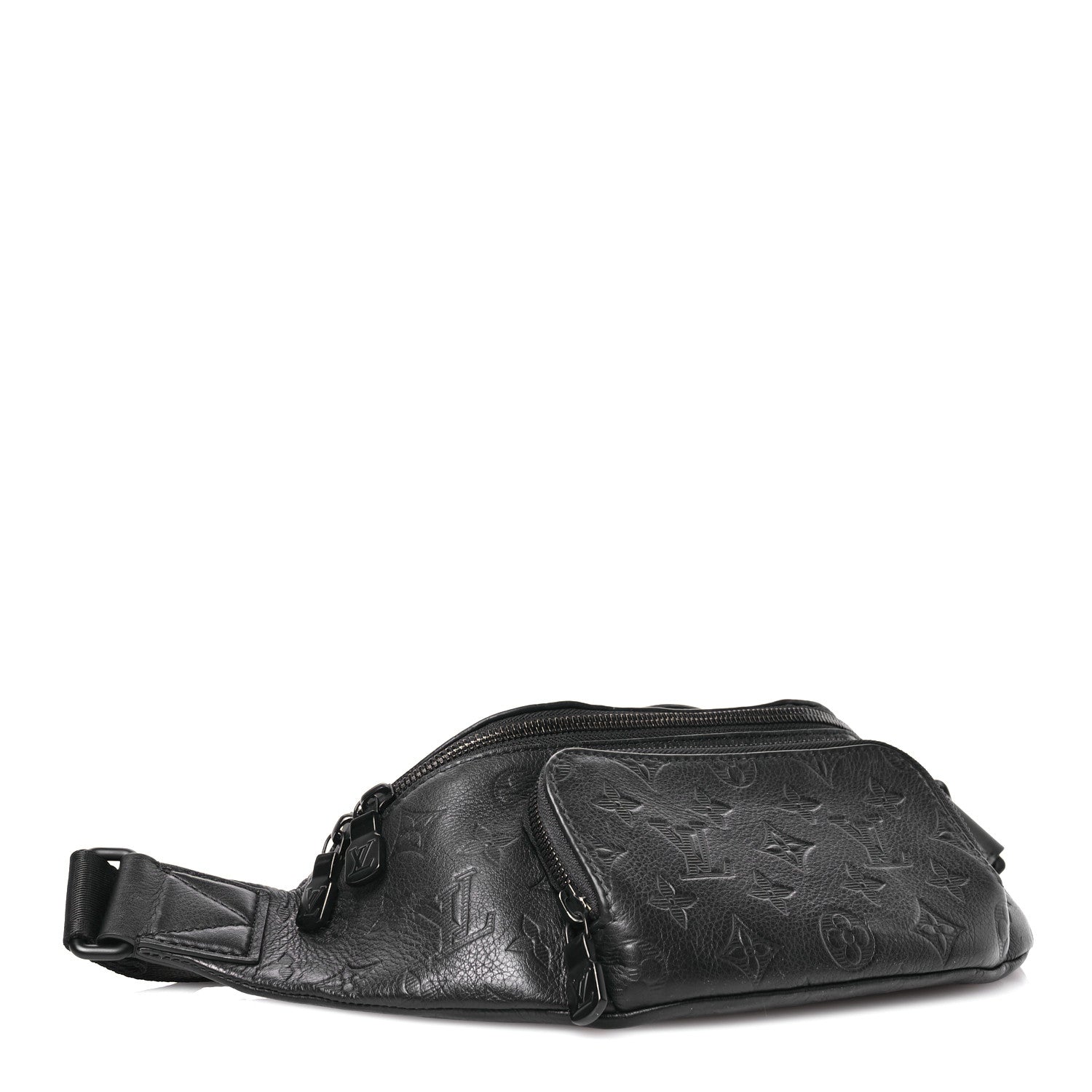 Louis Vuitton Calfskin Monogram Shadow Rush Bumbag Black 4 of 9