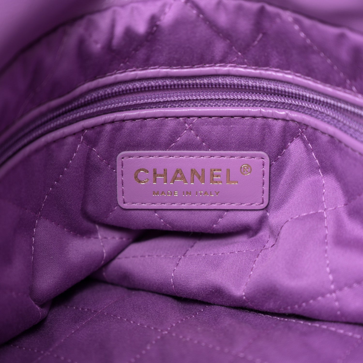 Chanel Shiny Calfskin Quilted Chanel 22 Purple 7 of 12