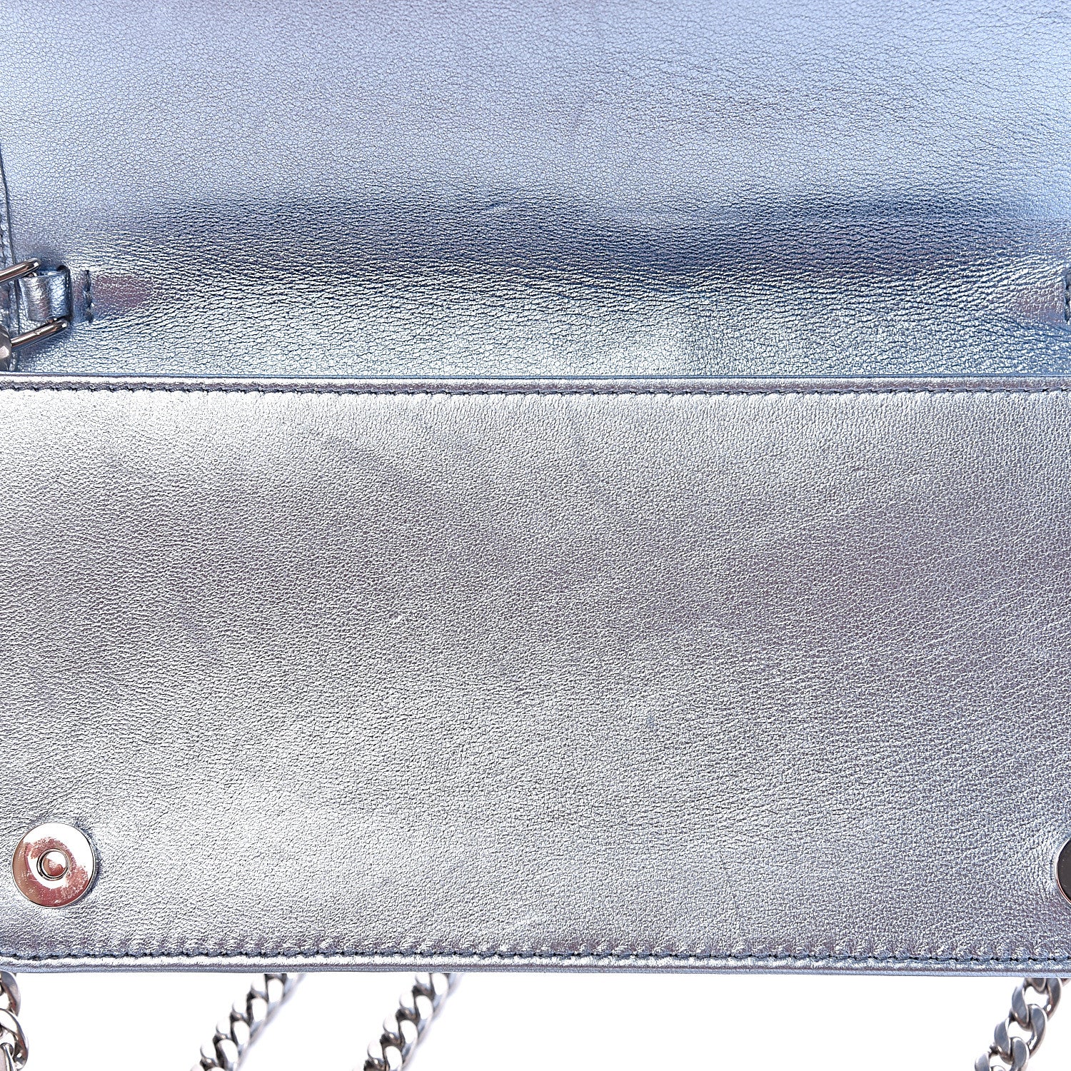 Prada Metallic Nappa Mini Impunture Diagramme Chain Crossbody Bag Pervinca Mordor 9 of 12