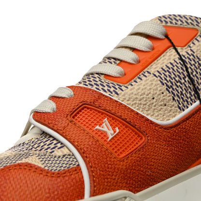 Louis Vuitton Damier Grained Calfskin Monogram Mens LV Trainer Sneakers 9 Orange 12 of 12