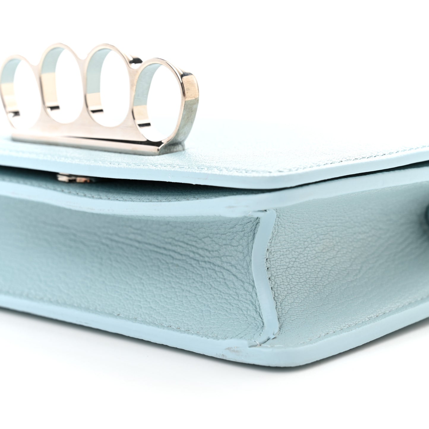 Skull Four Ring Knuckle Crossbody Bag Light Blue