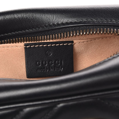 Gucci Calfskin Matelasse Small GG Marmont Chain Shoulder Bag Black 6 of 7