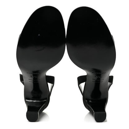 Hermes Suede Slingback Sandals 37.5 Black 6 of 17